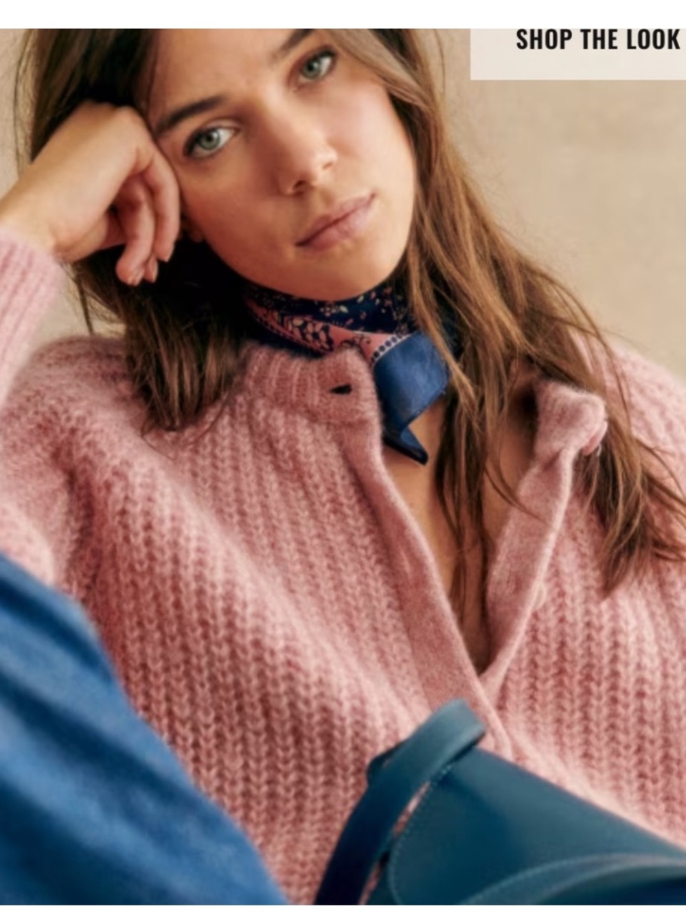 Sezane EMILE CARDIGAN in Mottled Pink XXS Fits like a Small